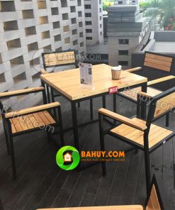 Bàn ghế cafe gỗ mới 97% thanh lý giá tốt nhất