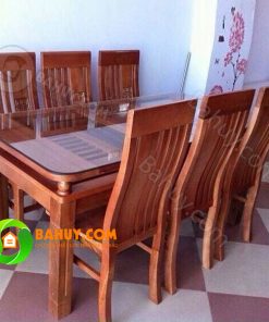 Bộ bàn ăn gỗ xoan tự nhiên BA1
